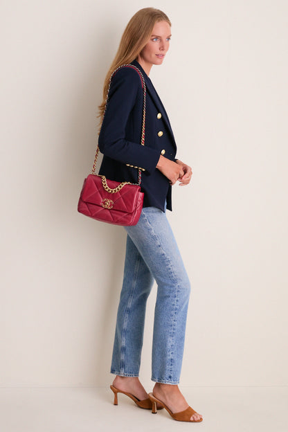 CHANEL Red 19 Chain Shoulder Bag