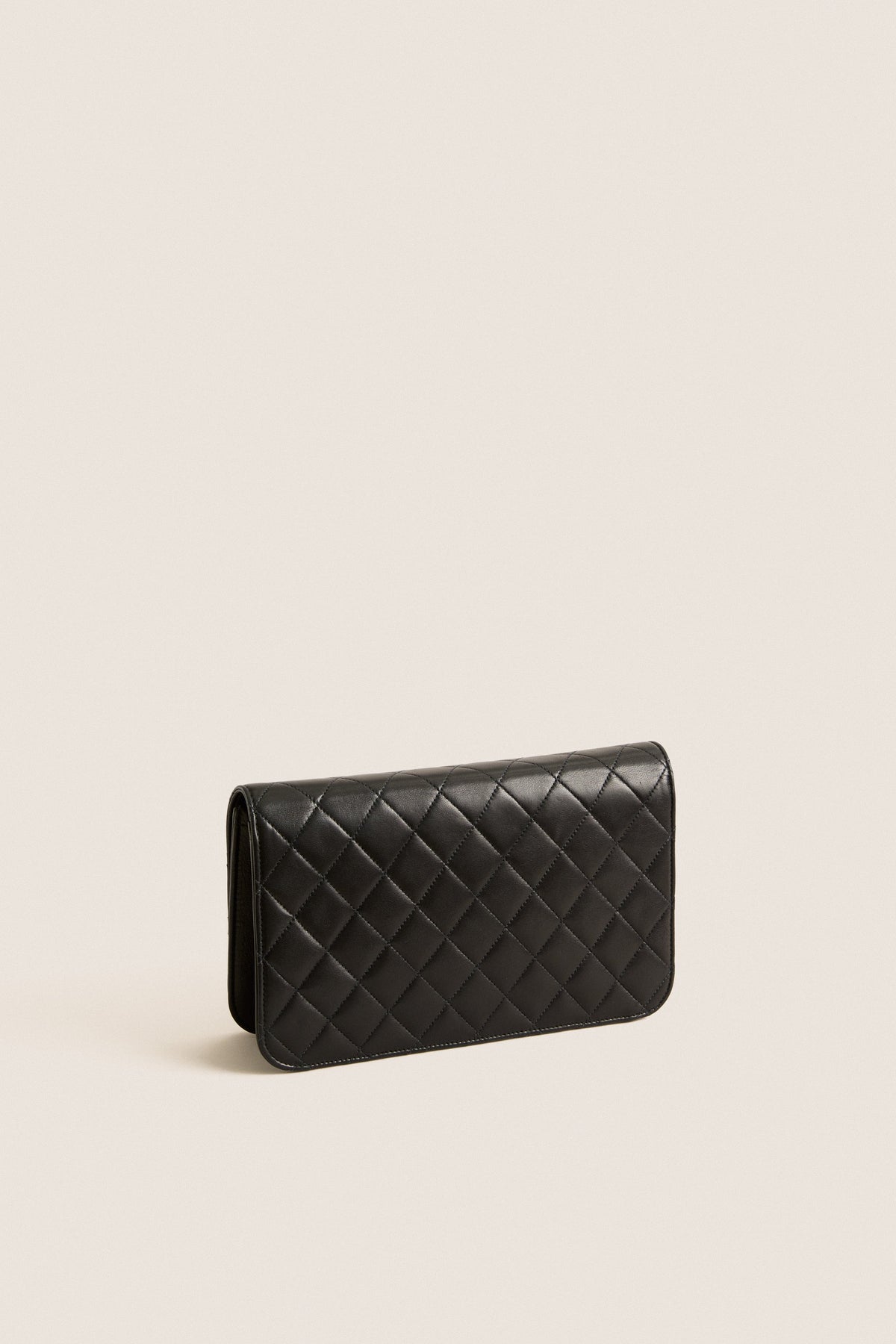 CHANEL Black Matelasse Chain Push Lock Shoulder Bag