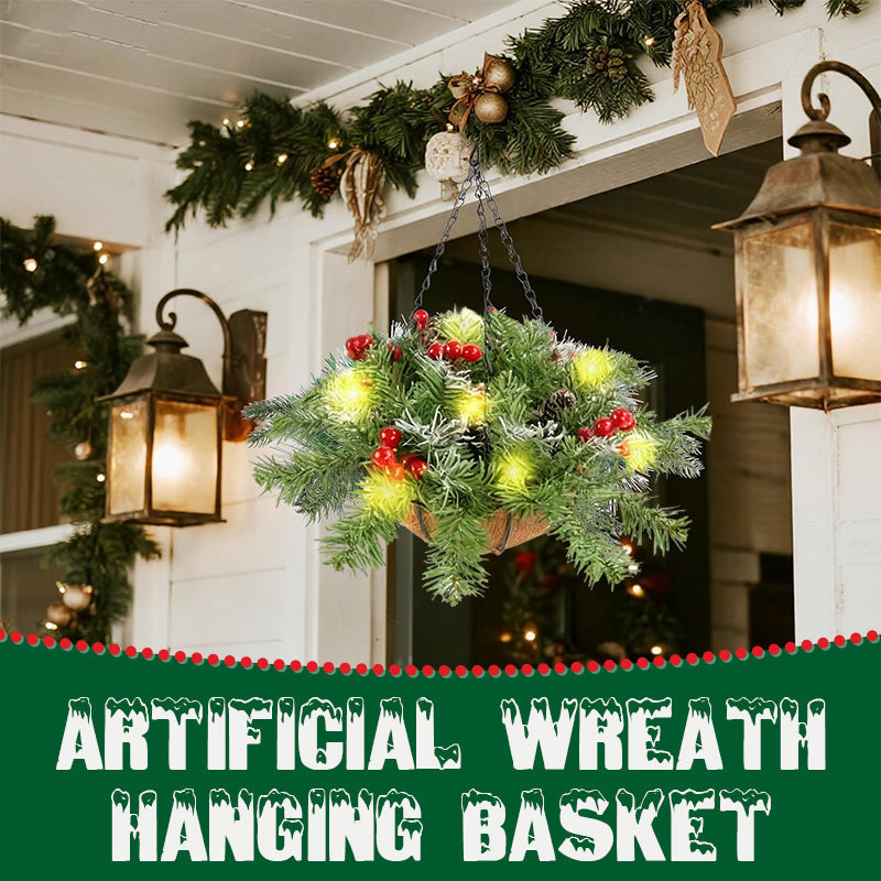 🎄Christmas special offer🏆 Artificial Christmas wreath in the form of a hanging basket