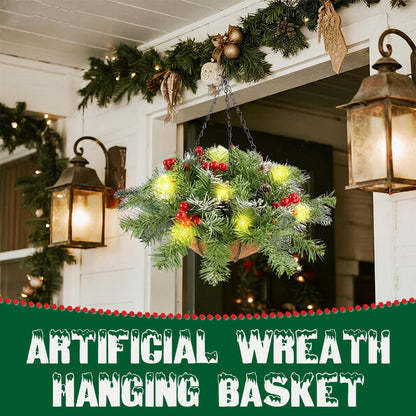 🎄Christmas special offer🏆 Artificial Christmas wreath in the form of a hanging basket