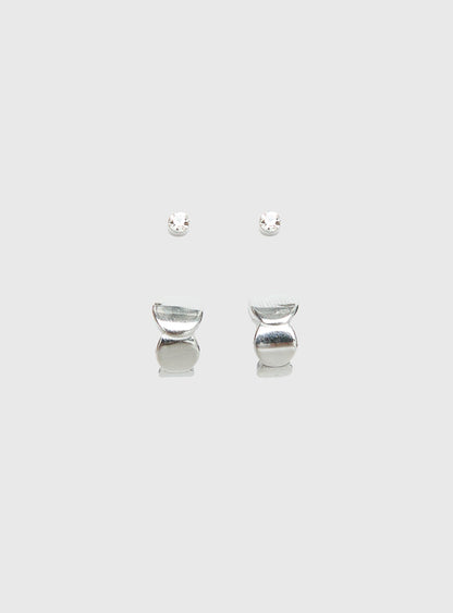 Bellara Stainless Steel Earring Pack Silver