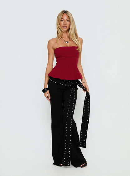 Baudelaire Strapless Corset Red