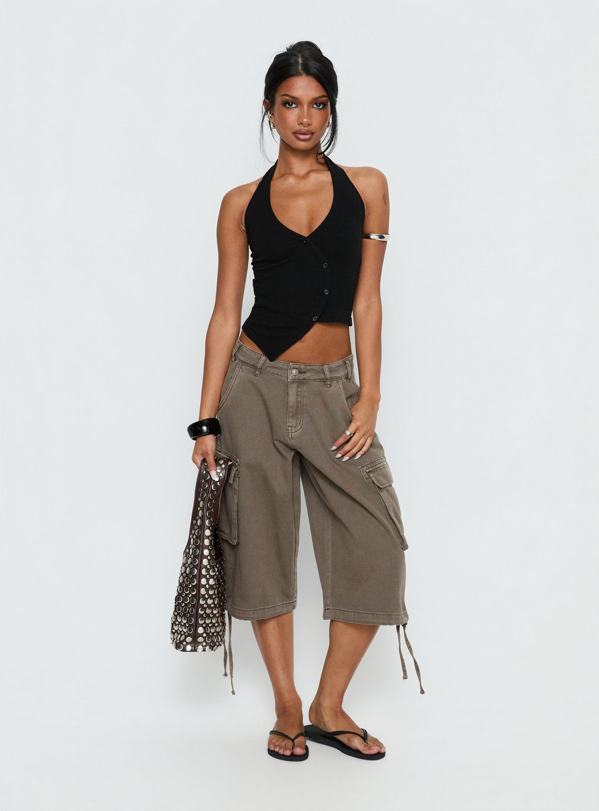 Avrilla Wrap Knit Top Black