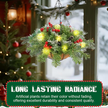 🎄Christmas special offer🏆 Artificial Christmas wreath in the form of a hanging basket