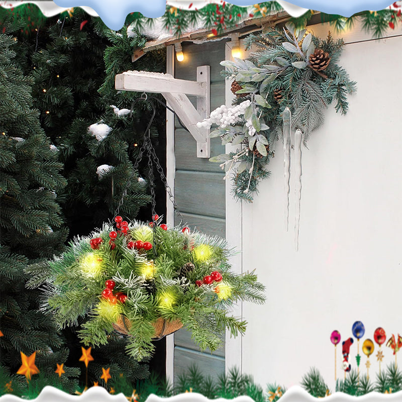 🎄Christmas special offer🏆 Artificial Christmas wreath in the form of a hanging basket