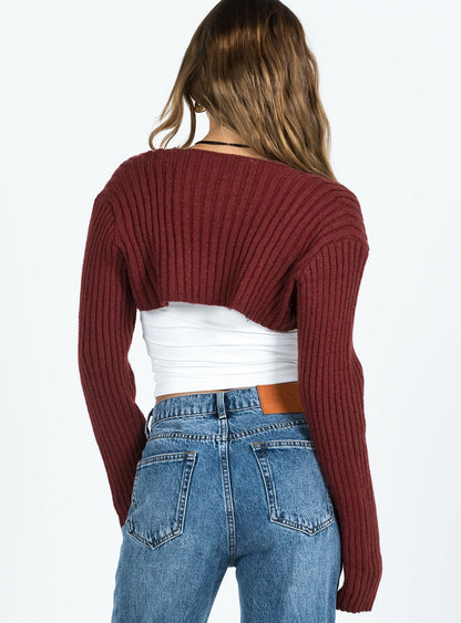 Aytan Bolero Sweater Burgundy