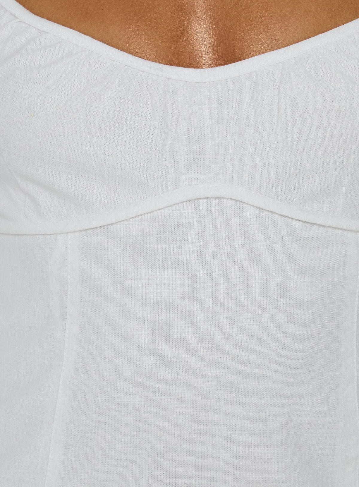 Alidea Gathered Bust Mini Dress White