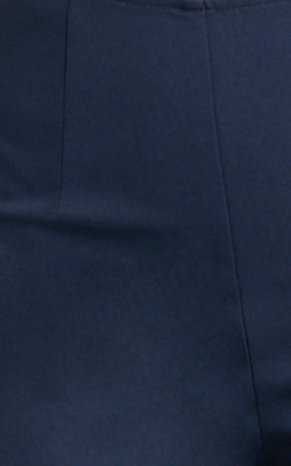Nola Pants - Mid Waisted Pleated Flare Pants in Navy