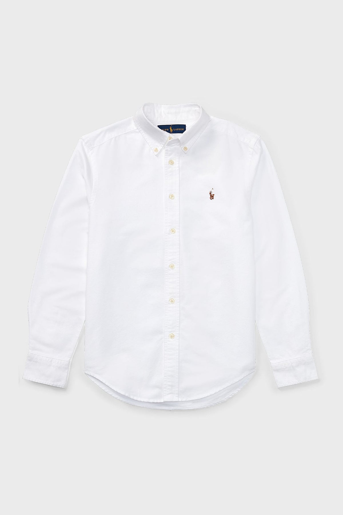Boys White Long-Sleeve Oxford Button-Down Sportshirt