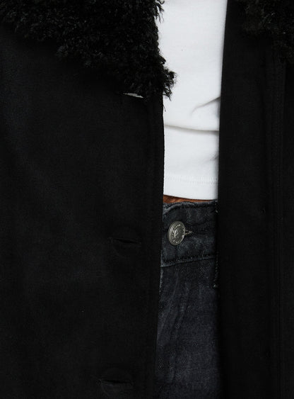 After Party Shearling Jacket Black