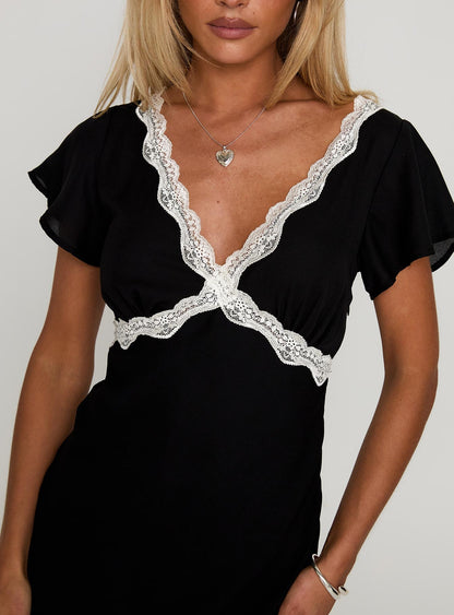 Barbarita Lace Maxi Dress Black