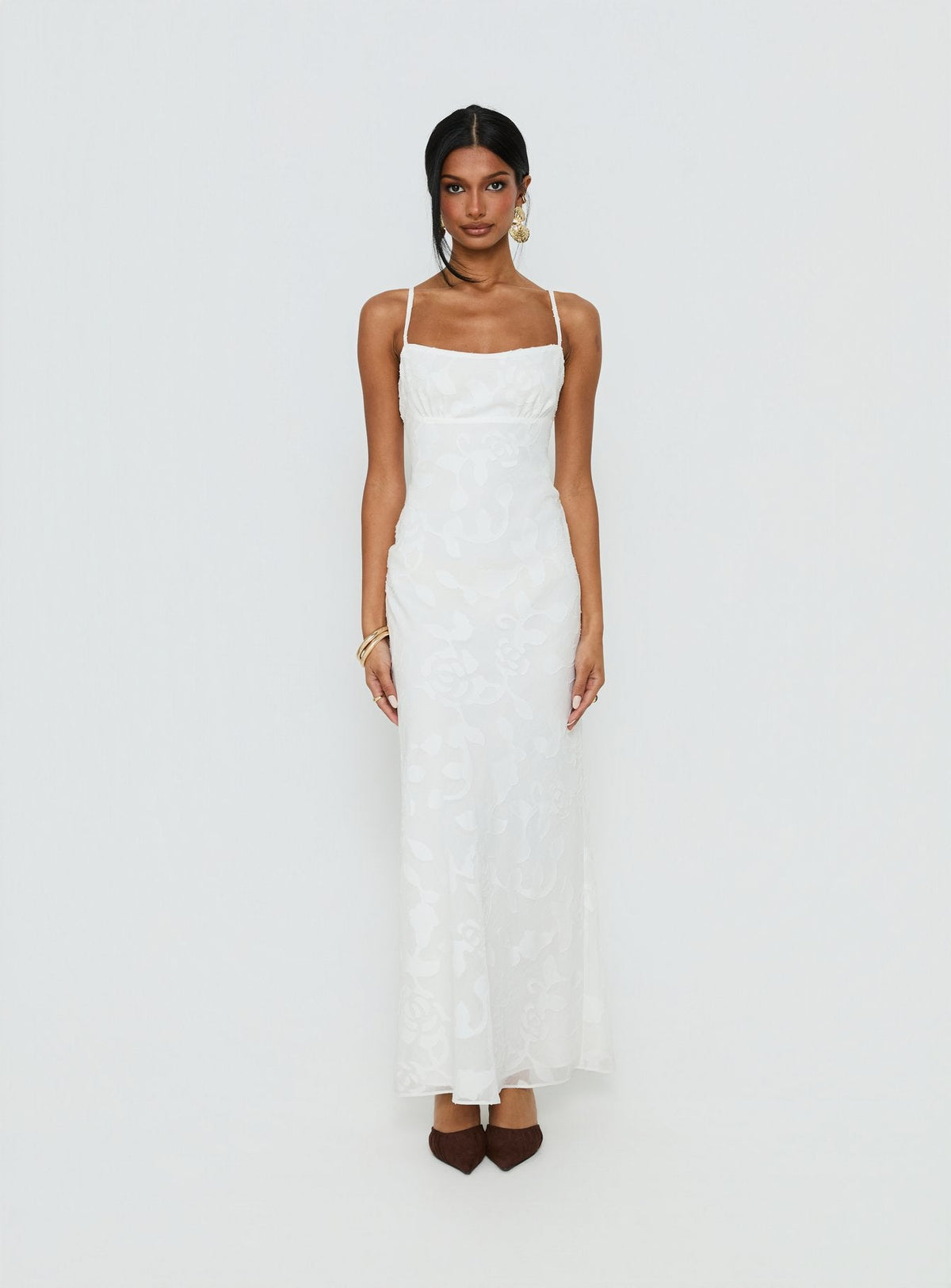 Avienna Maxi Dress White Burnout