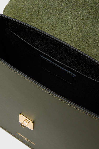 Caramel and Military Green Ondina Medium Color-Block Bag