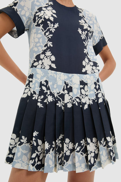 Blue Fog Pleated Liza Dress