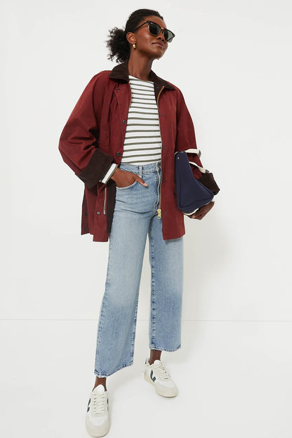 Brick Red Chiltern Street Jacket in Waxed Cotton