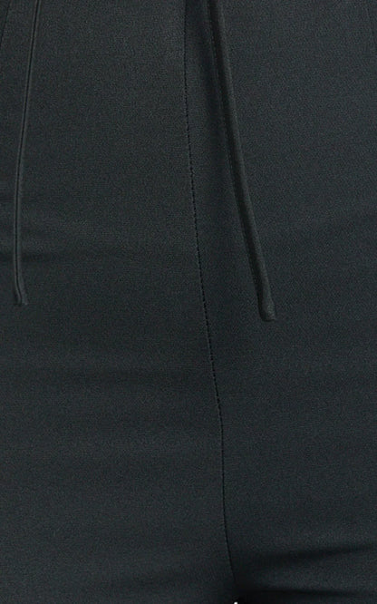 Nola Pants - Mid Waisted Pleated Flare Pants in Black