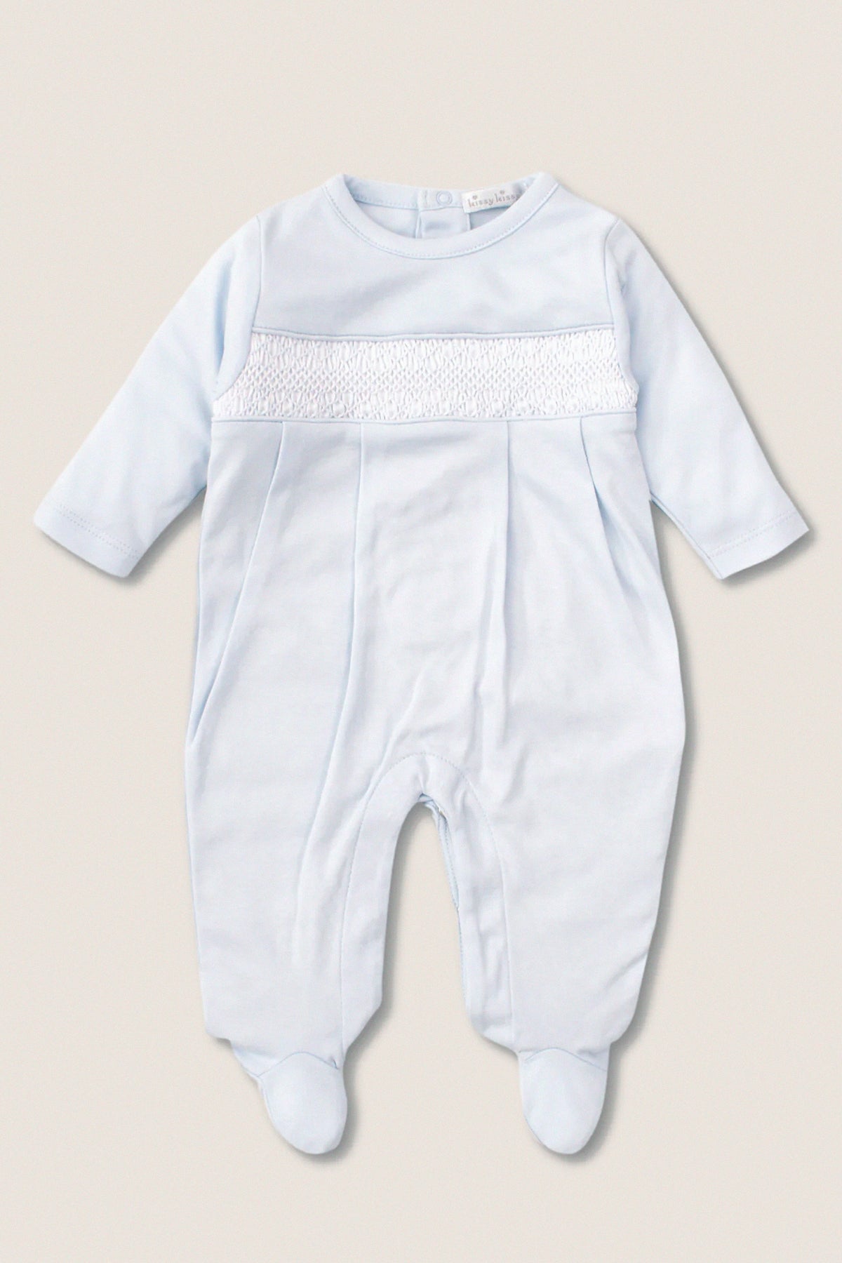 Blue Hand Smocked Footie