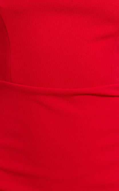 Salome Midi Dress - Halter Neck Column Dress in Red