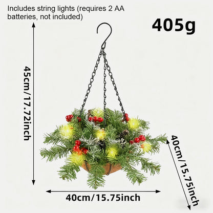 🎄Christmas special offer🏆 Artificial Christmas wreath in the form of a hanging basket