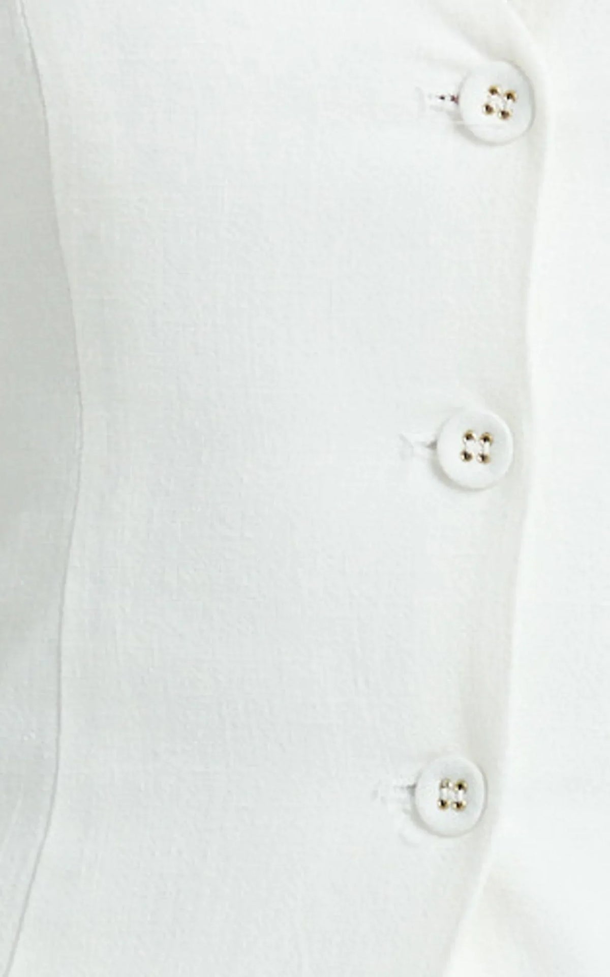 Olivia Top - Longline Linen V Neck Back Tie Vest Top in White