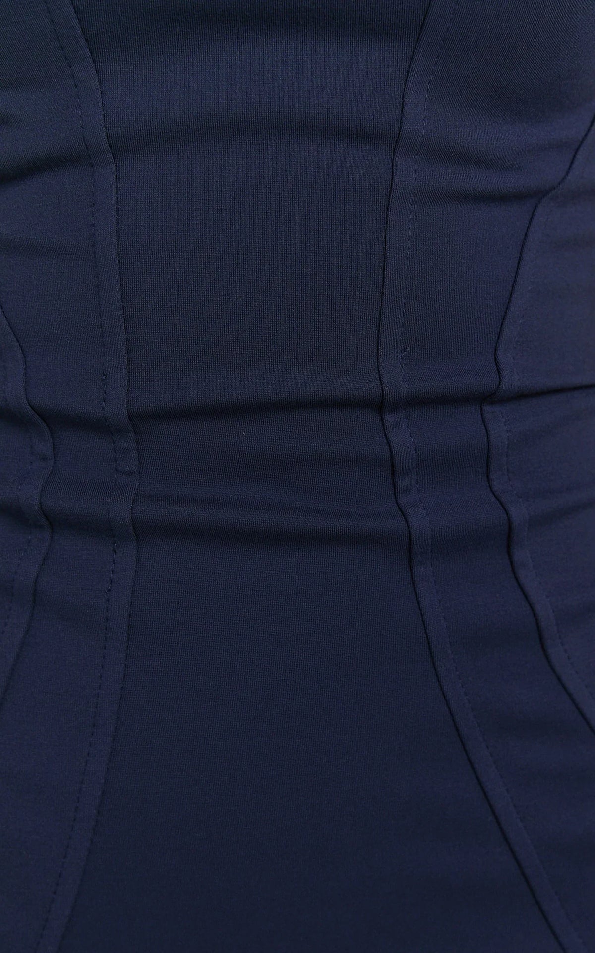 Oriella Maxi Dress - Panelled Thigh Split Strapless Dress in Navy