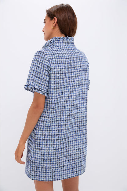 Blue Multi Tweed Ophelia Dress