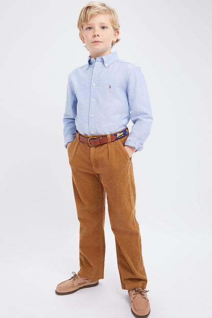 Boys Blue Long-Sleeve Oxford Button-Down Sportshirt