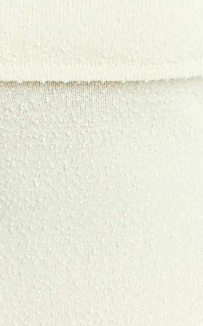 Pietra Maxi Dress - Knit Off Shoulder Dress in Cream