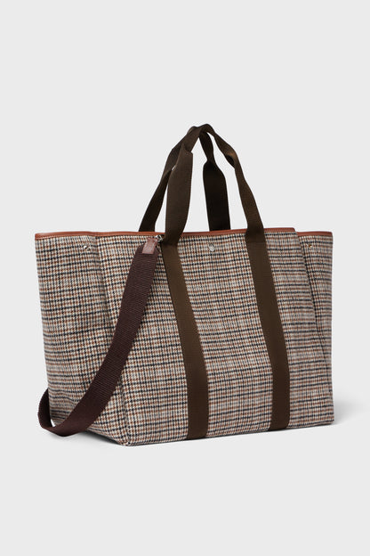 Camel Plaid Traversee XL Tote