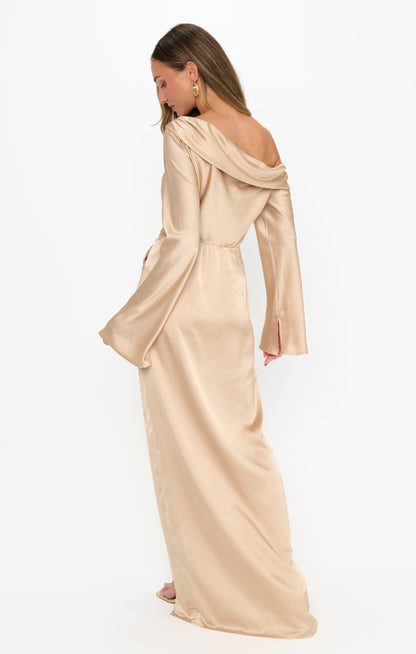 Jamie Maxi Dress ~ Champagne Luxe Satin