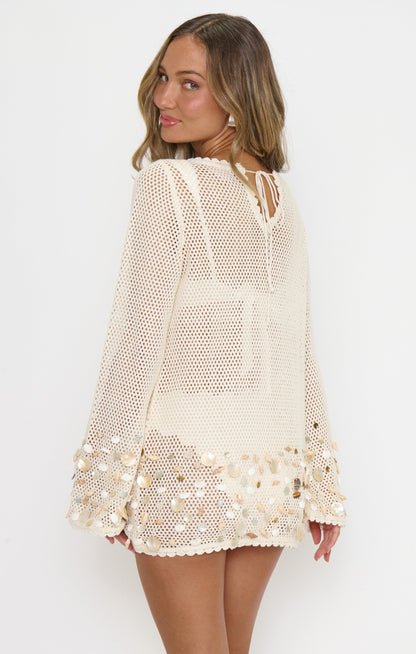 Coastline Coverup ~ Seashell Crochet Embellishment