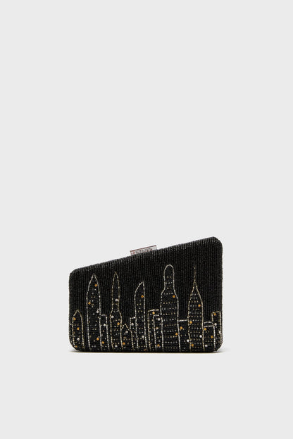 Carmella NYC Skyline Beaded Clutch
