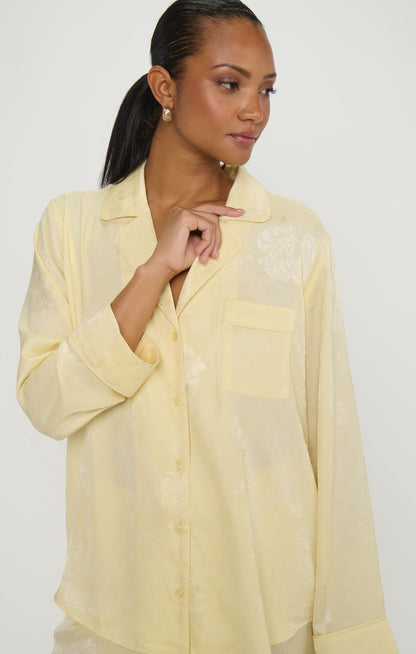 Classic PJ Set ~ Yellow Floral Silky
