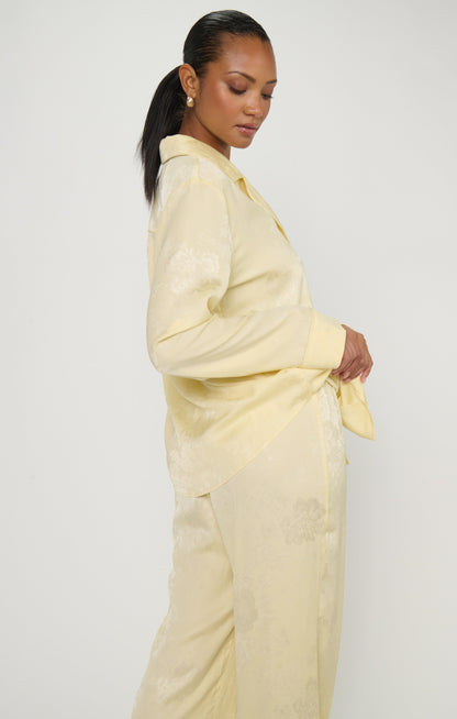 Classic PJ Set ~ Yellow Floral Silky