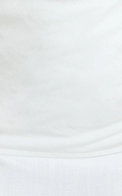Robilyn Top - Linen Look Halter Top in White
