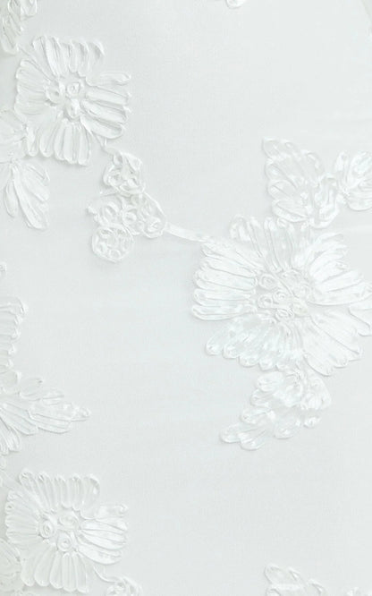 Rory Maxi Dress - Embroidered Mesh Dress in White