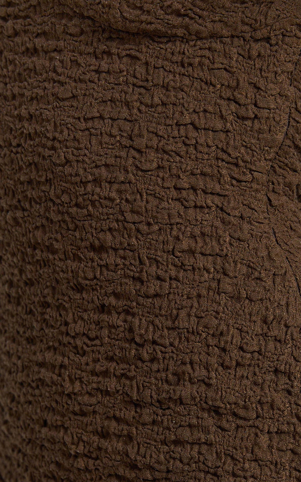 Portia Mini Dress - V Neck Textured Jersey Bodycon Mini Dress in Chocolate
