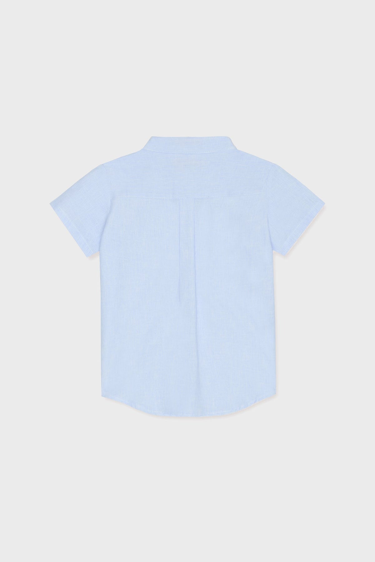 Blue Stripe Arcos Linen Mix Short Sleeve Shirt