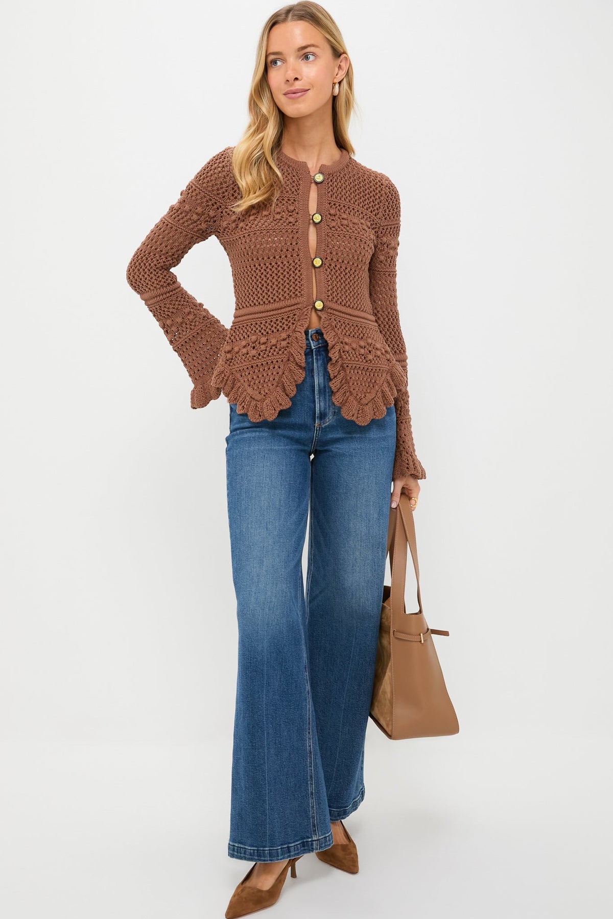 Camel Cleo Suede Tote