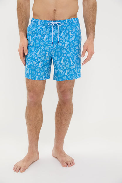 Blue Macaw Saltwater Spirits Swim Trunks