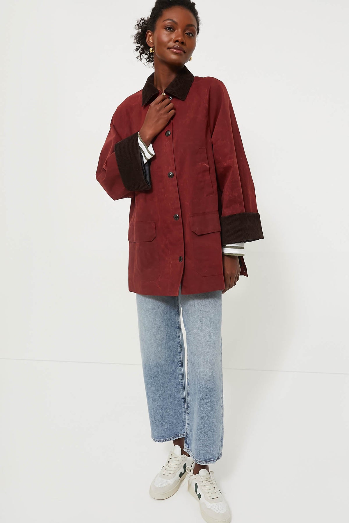 Brick Red Chiltern Street Jacket in Waxed Cotton
