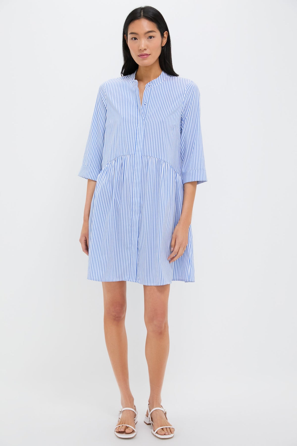 Blue Stripe Royal Shirt Dress