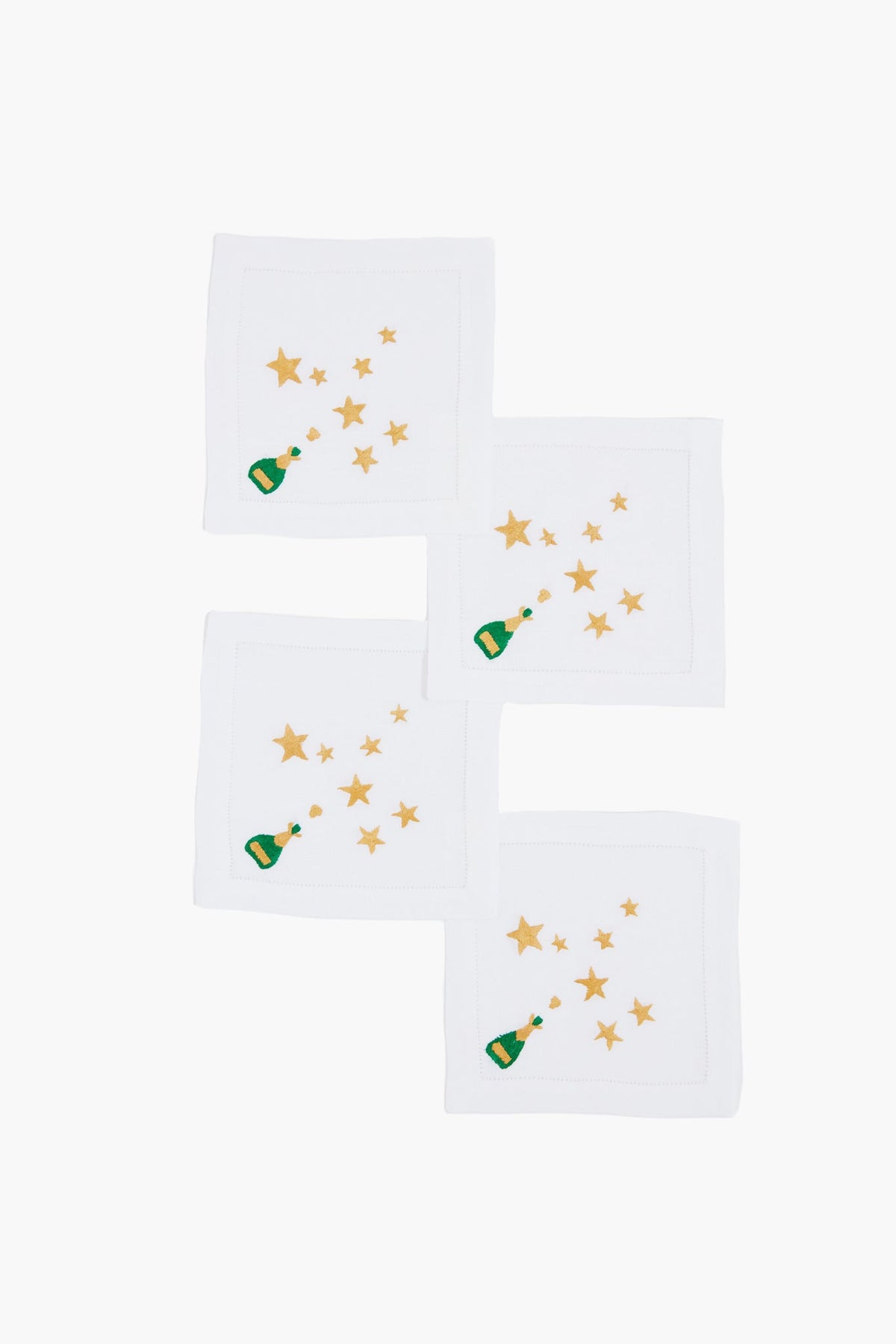Champagne and Stars Cocktail Napkins Set of 4
