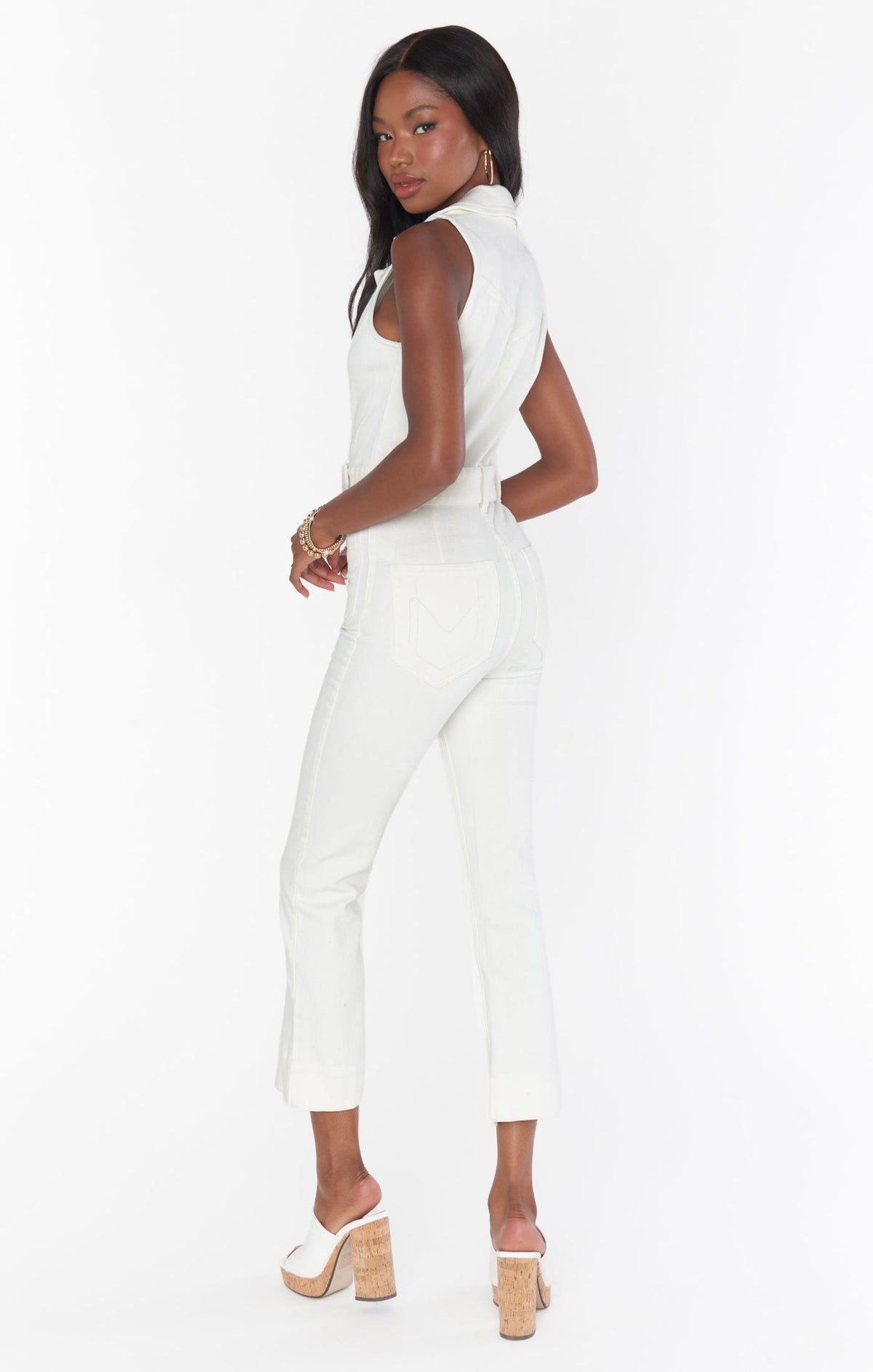 Jacksonville Cropped Jumpsuit ~ Pearly White