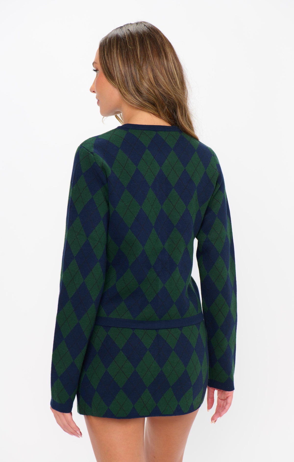 Cher Cardigan ~ Oxford Argyle Knit
