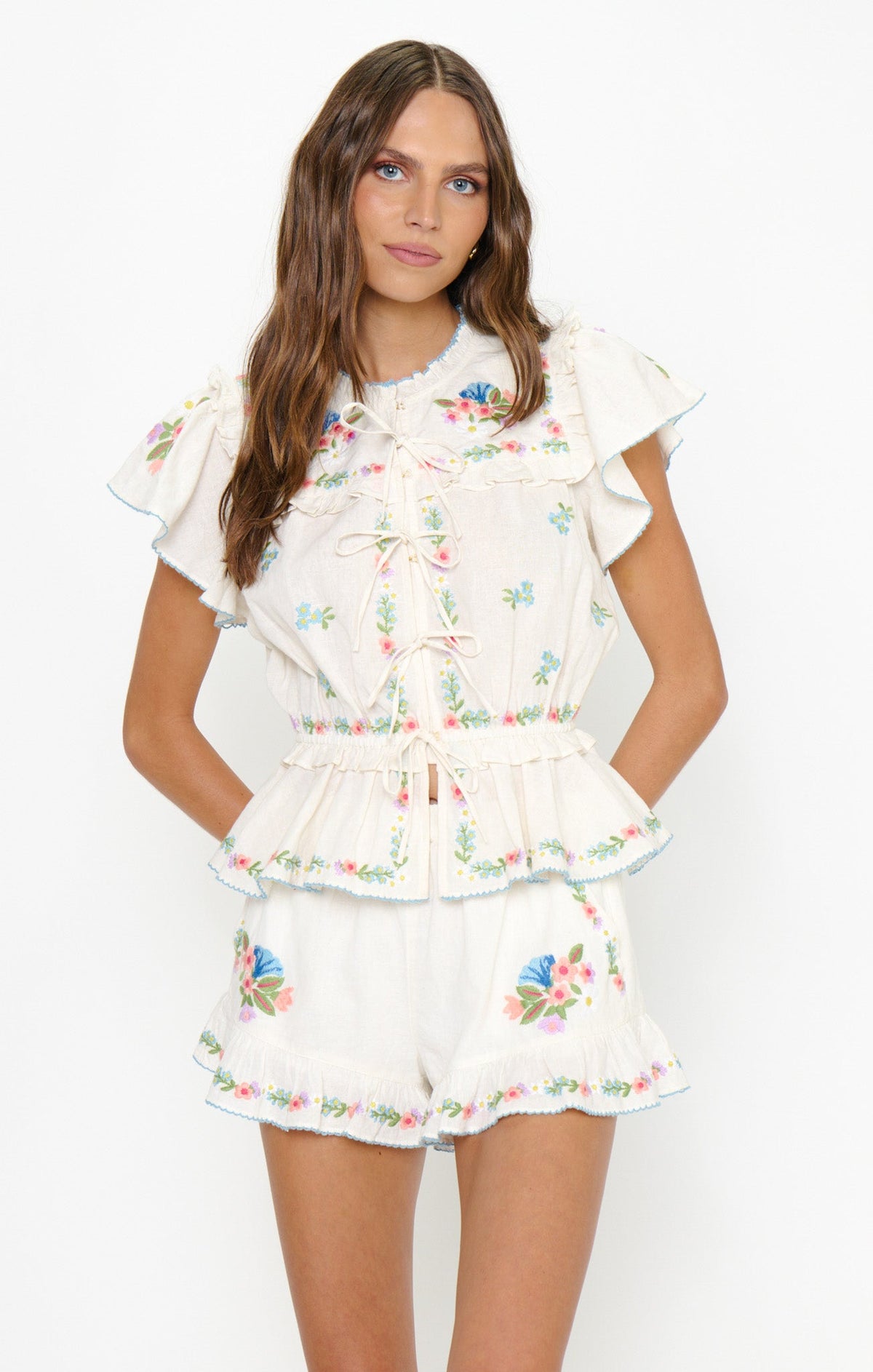 Cannes Shorts ~ Wild Meadow Embroidery