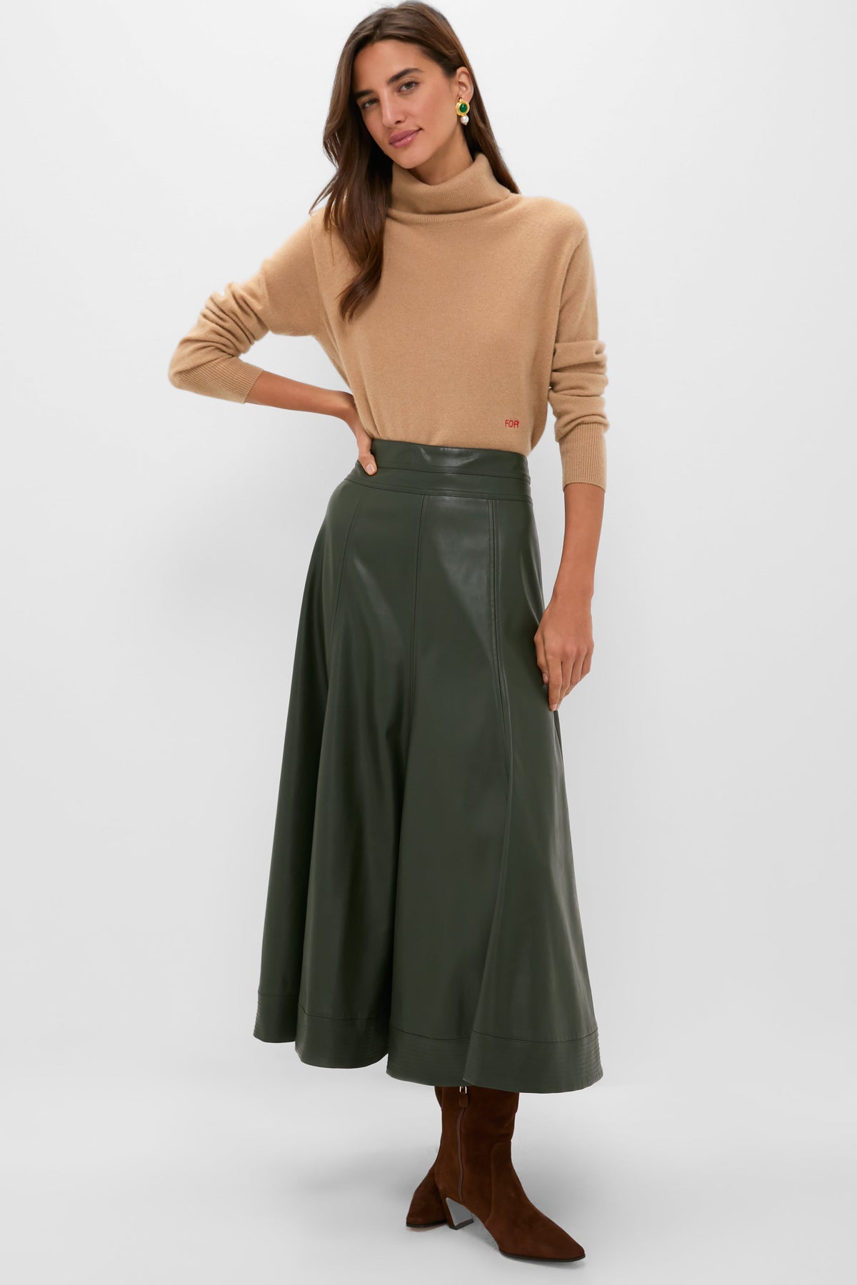 Camel Cashmere Turtleneck Sweater
