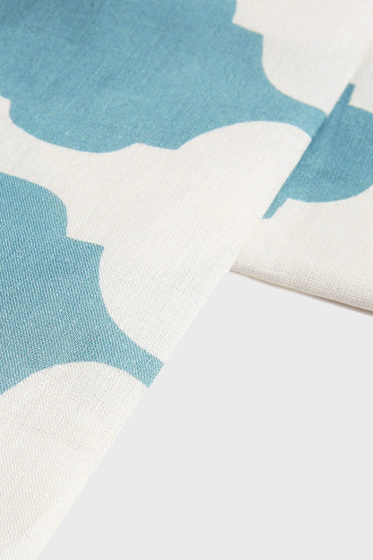 Blue Plaza Large Tablecloth (180x350)
