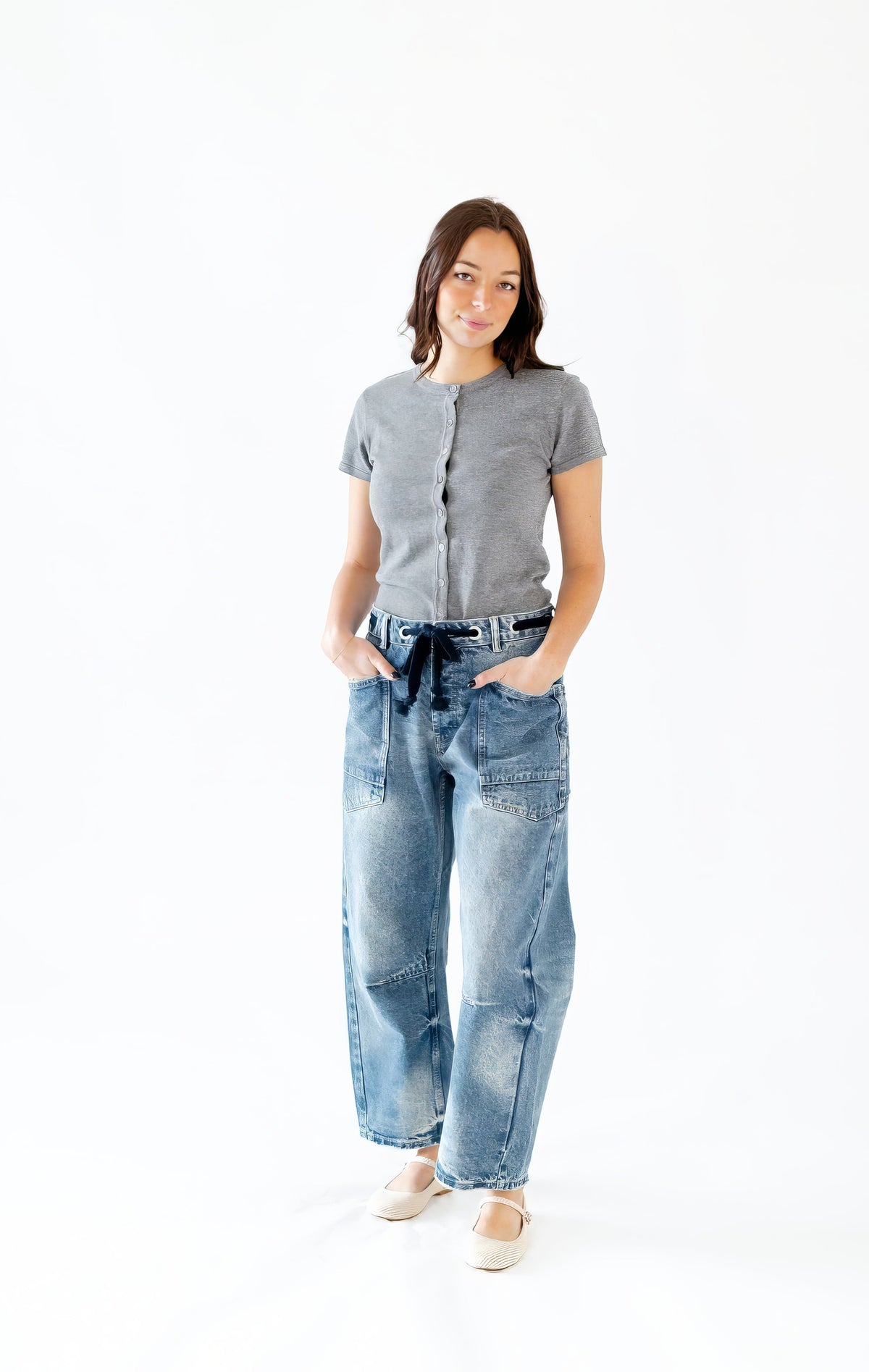 Kayla Denim Barrel Pants
