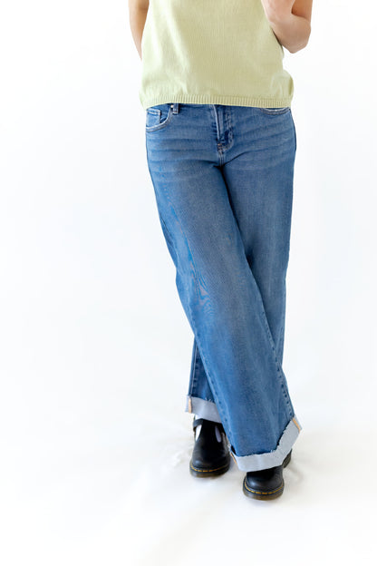 Kourt Low-Rise Cuffed Denim